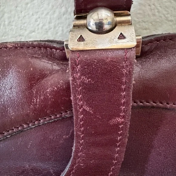 Etienne Aigner burgundy Leather Satchel with Structured Design - Picture 3 of 8